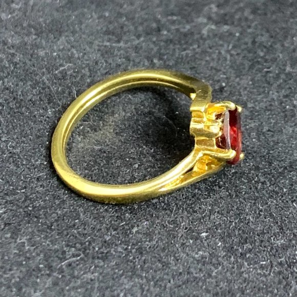 Vintage Lind 24KT HGE Garnet And Diamond Ring - Picture 10 of 10